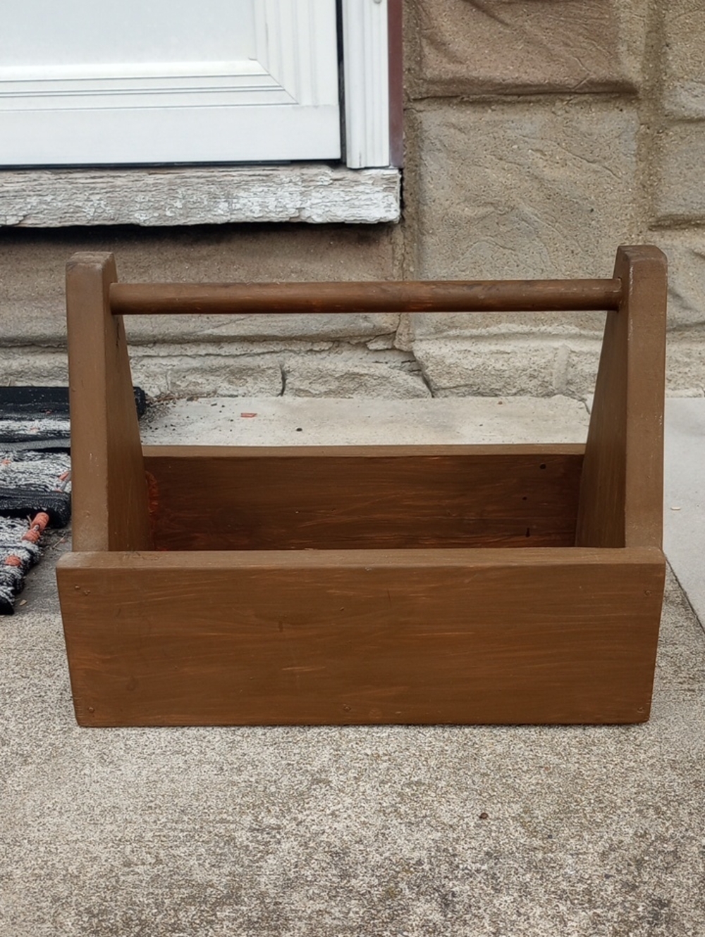 Solid Wood Brown Vintage Storage Toolbox